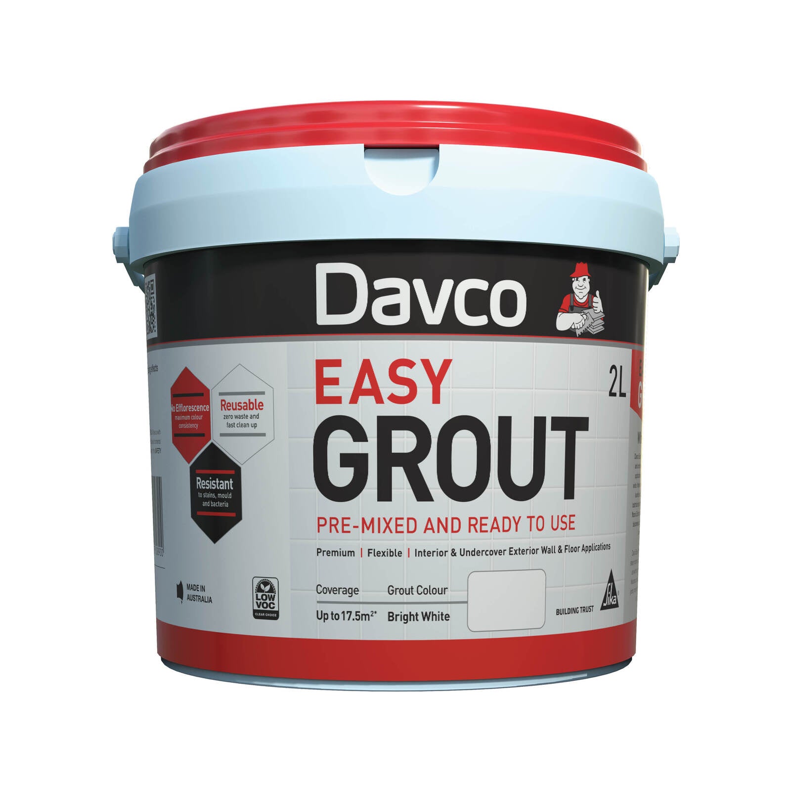 Davco 2L Bright White Pre-Mixed Easy Grout