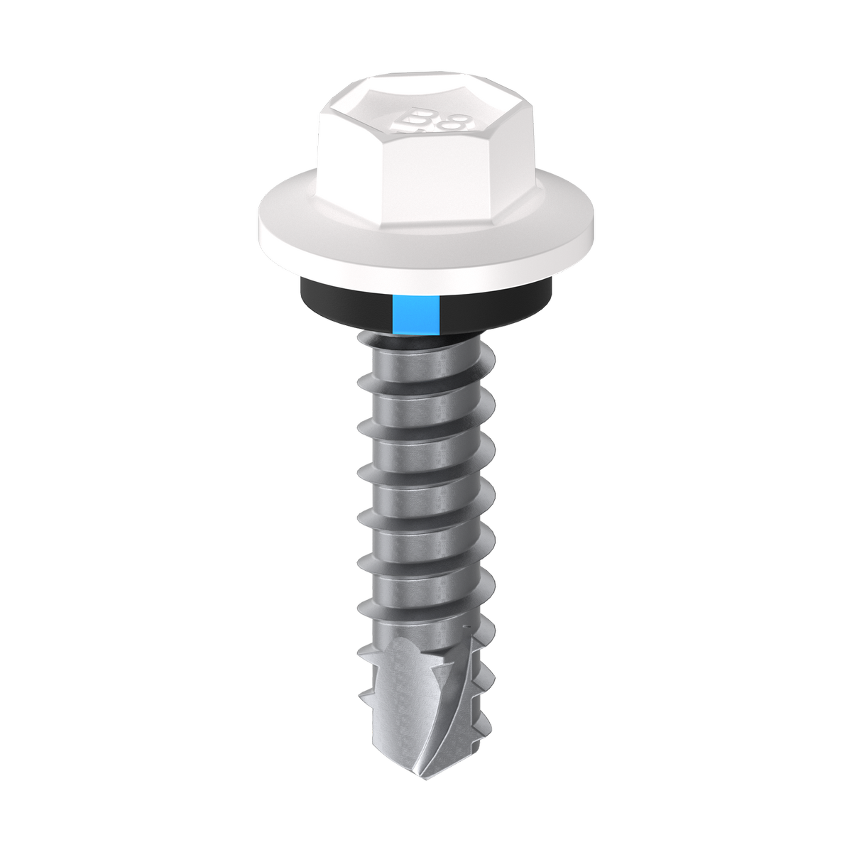 Bremick Vortex Plus Cladding Screw 6.2 x 25mm - Hex B8 - Dover White - Box of 100 - Watertight Seal - Full Thread Design - SuperSaverAU - view 3