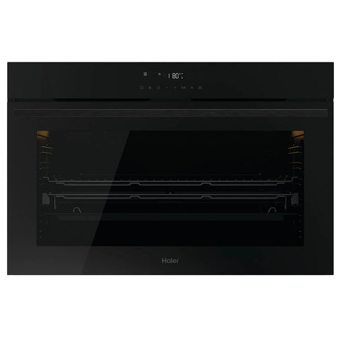 Haier 90cm 500 Series Built-In Oven - Steam Assist, Air Fry, Black Glass Finish - HWO90S16TB3