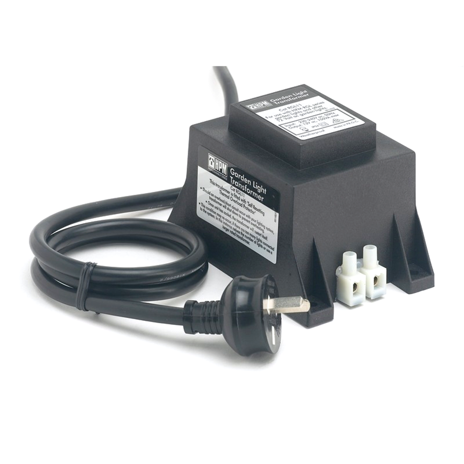 HPM 12V 150W Garden Light Transformer Black IP56 UV Resistant Outdoor RGL11