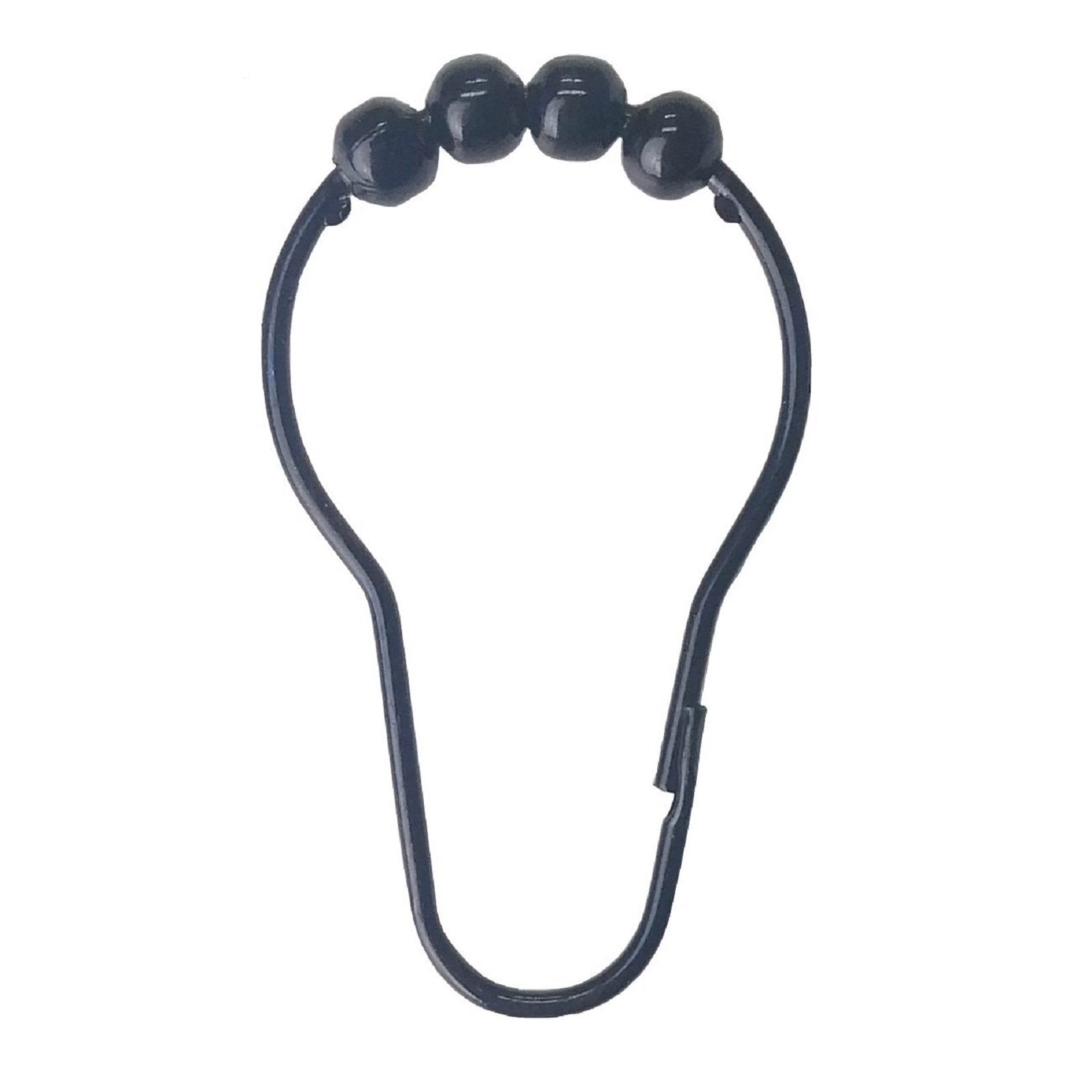 Barelli Shower Curtain Rings - Black Metal 12 Pack