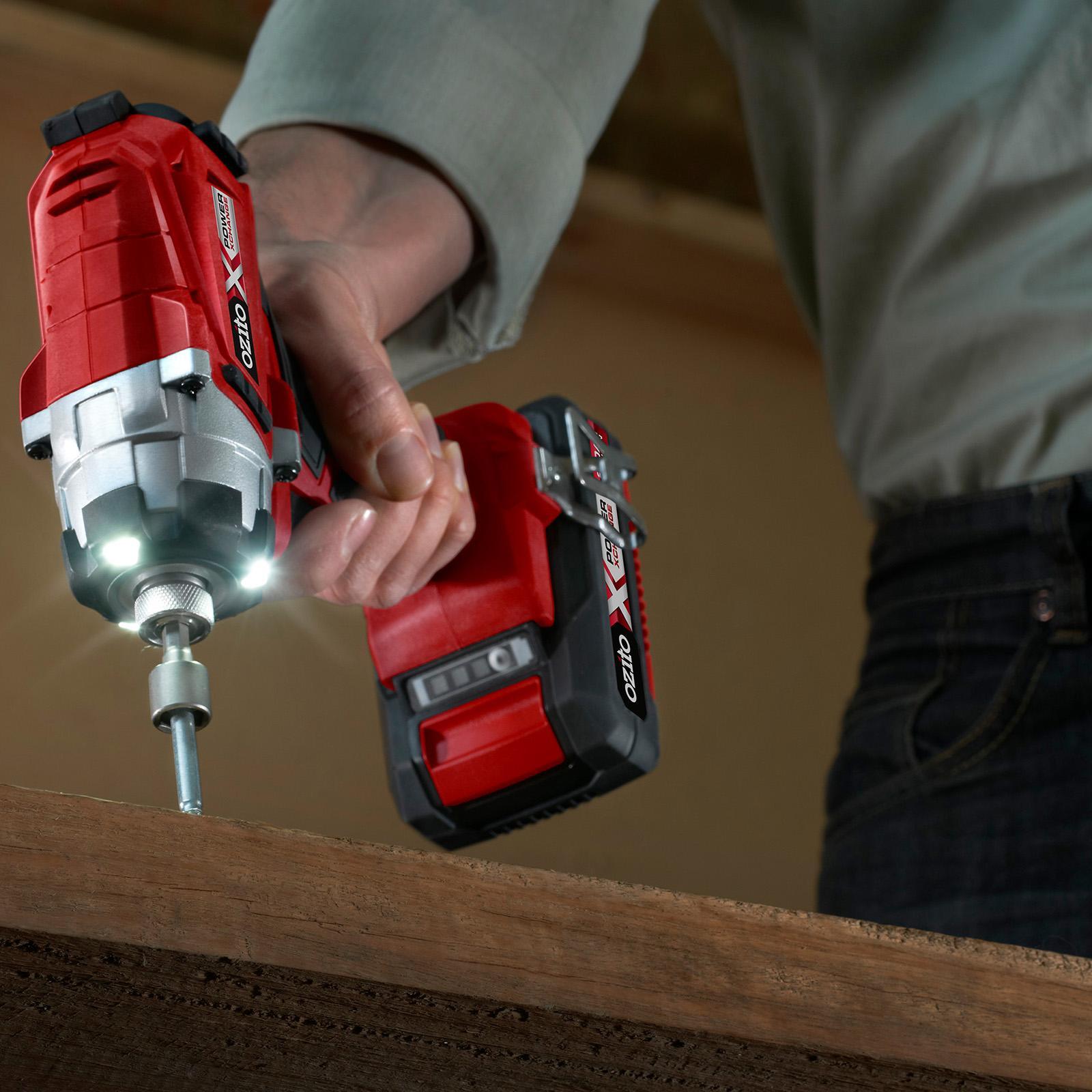 Ozito PXC 18V Brushless Impact Driver PXIDS-300 - 150Nm, 1/4" Hex, LED Light, Skin Only