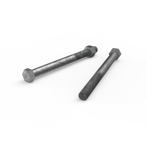 Zenith M16 x 200mm Hot Dip Galvanised Hex Head Bolt and Nut - 4.6 Grade Steel