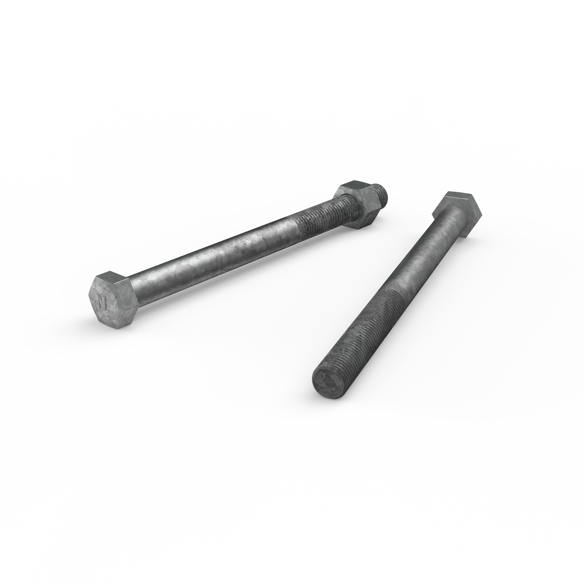 Zenith M16 x 200mm Hot Dip Galvanised Hex Head Bolt and Nut - 4.6 Grade Steel