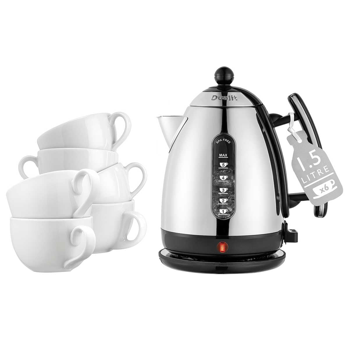 Dualit Lite Jug Kettle DU72040 Black 1.5L Rapid Boil BPA-Free Windows & Spout - SuperSaverAU - view 7