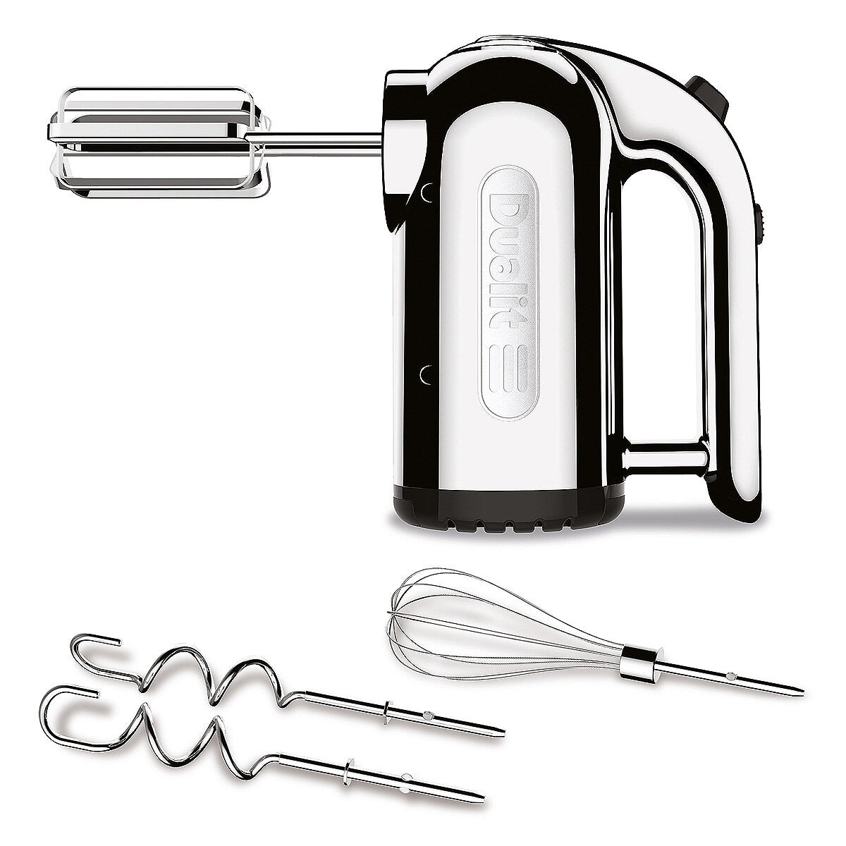 Dualit Hand Mixer 400W DU89360 Powerful 4-Speed Kitchen Tool with Flat Beaters, Dough Hooks, and Balloon Whisk - SuperSaverAU - view 4
