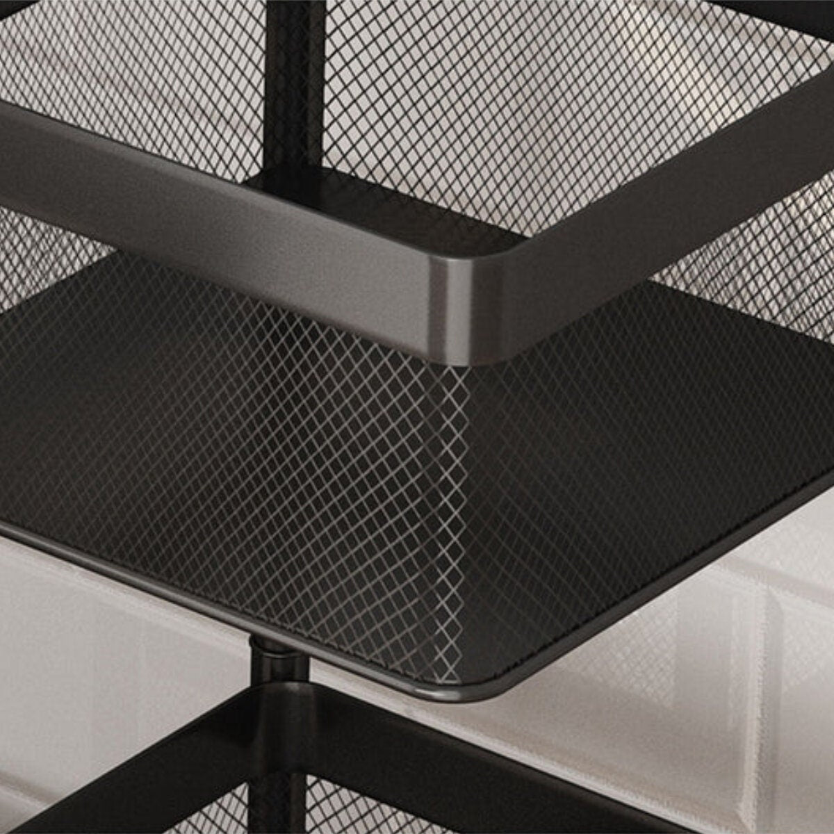 SOGA Square Kitchen Shelves - Black Carbon Steel - 10kg Per Shelf - Foldable - 9357641023587