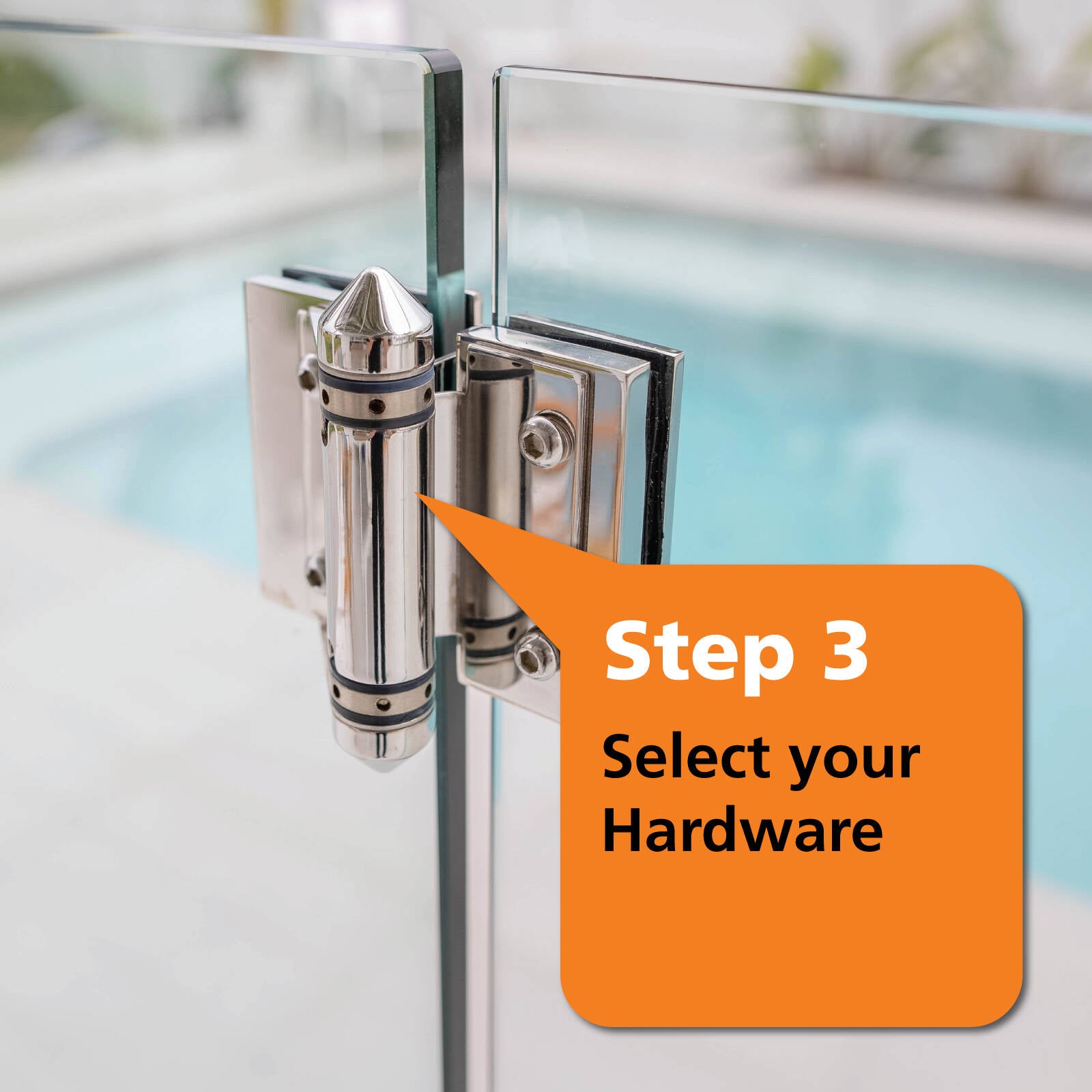 ProtectorAl 46 x 55 x 110mm 316 Stainless Steel Glass To Wall Post Gate Hinge