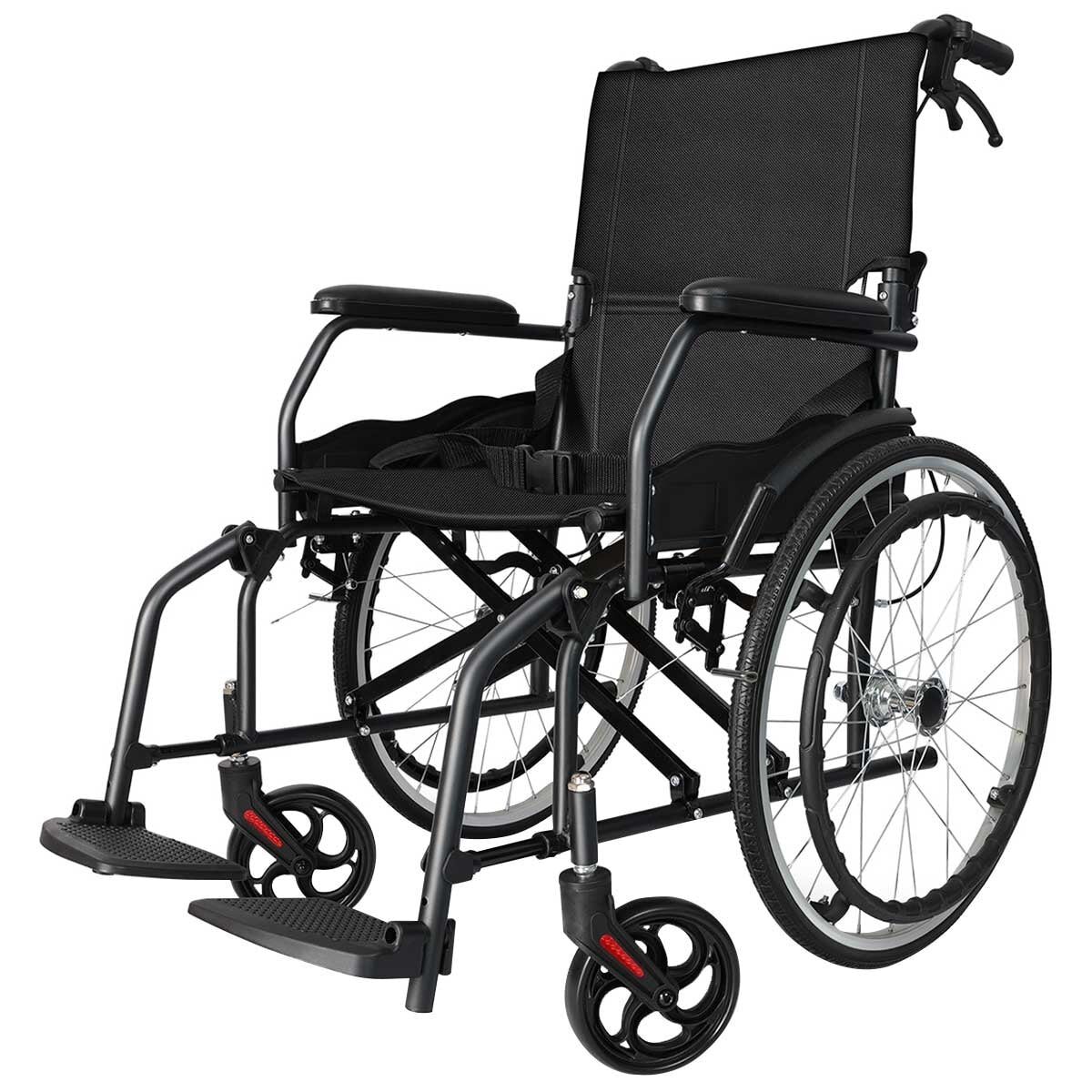 Altus Lightweight Folding Self Propelled Wheelchair 20 Inch Wheel Black - SuperSaverAU - view 1