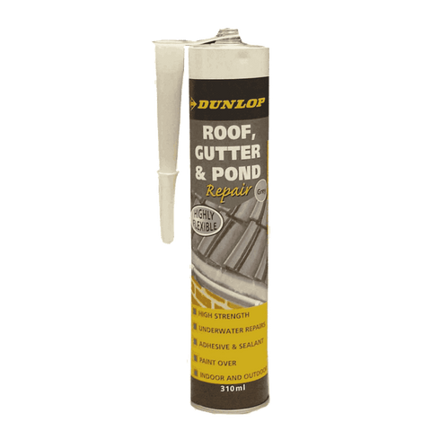 Dunlop 310ml Grey Roof, Gutter & Pond Repair Waterproofing Adhesive Sealant
