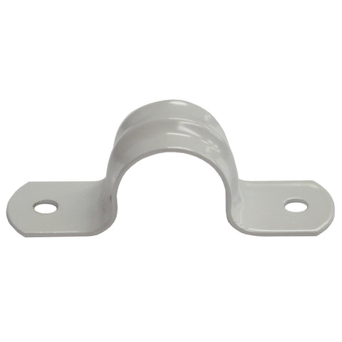 Kinetic 20mm Powder Coated Iron Press Pipe Saddle Clips White - 10 Pack