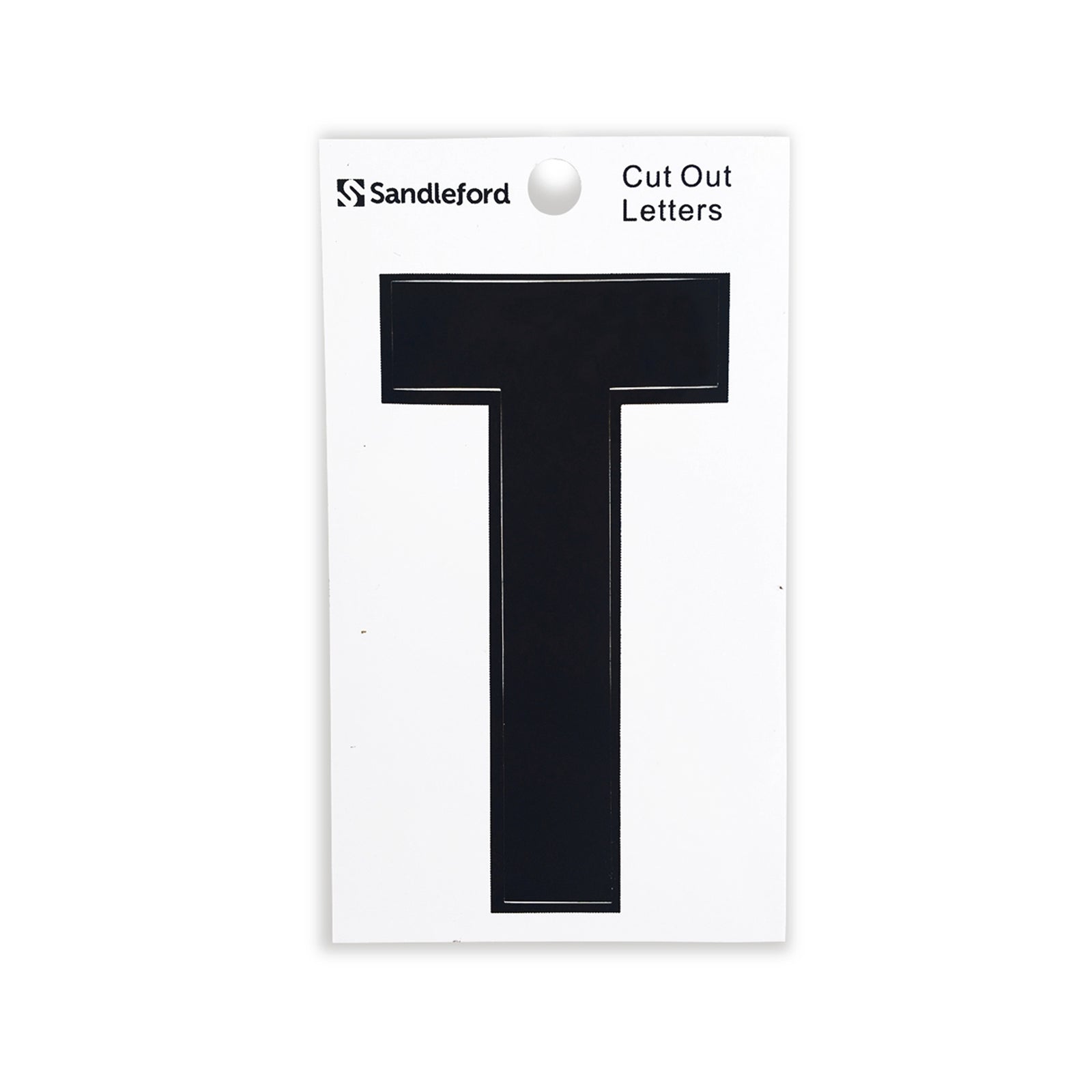 Sandleford 85mm Black Self Adhesive Cut Out House Letter T - Weather Resistant