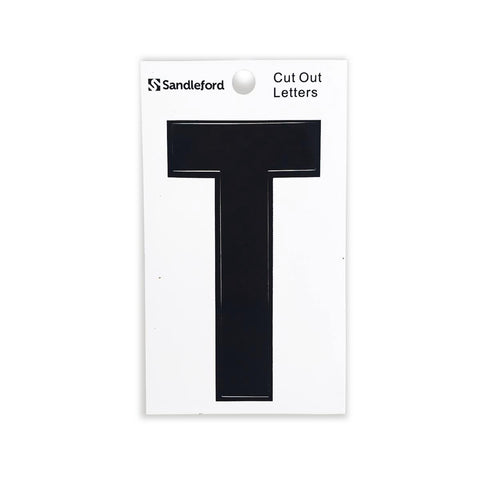 Sandleford 85mm Black Cut Out Self Adhesive House Letter T - SuperSaverAU - view 1