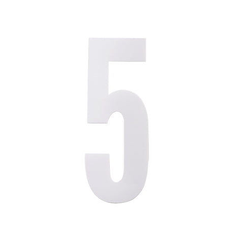 Sandleford 175mm White Vinyl Self Adhesive Wheelie Bin Number 5 Weather Resistant