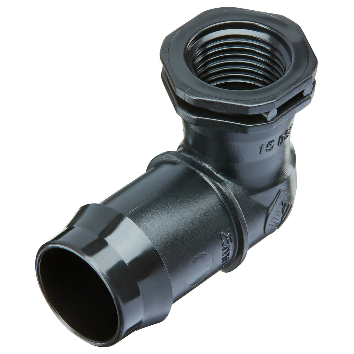 Pope 25 x 15mm BSP Female Threaded Poly Elbow - Black, 1000kPa