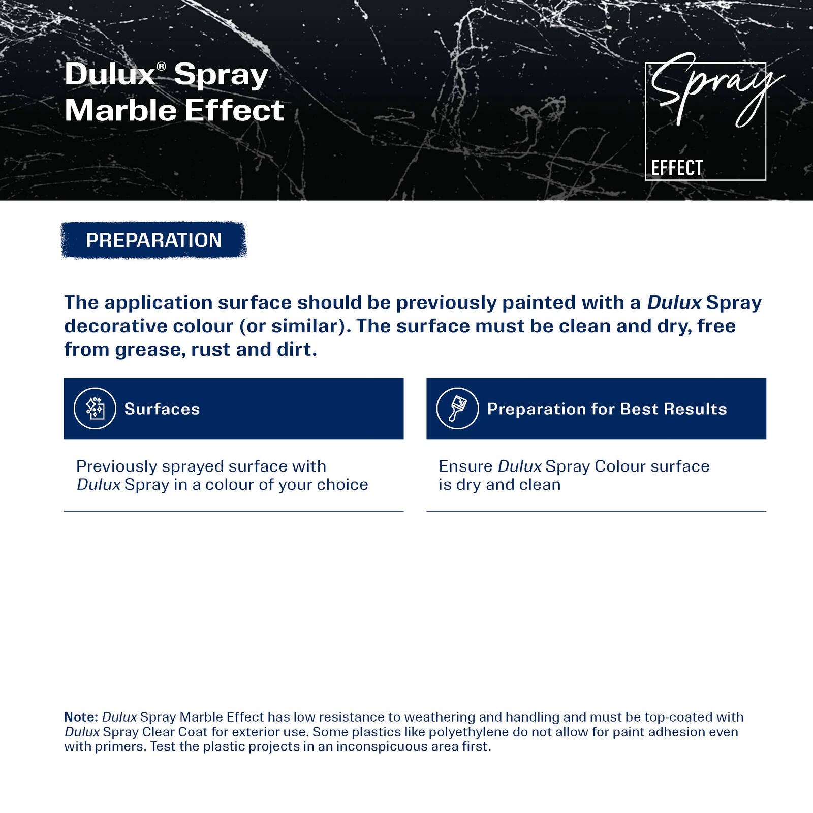 Dulux 300g Marble White Effects Spray Paint, Decorative Marble Finish for Metal, Wood & Plastic