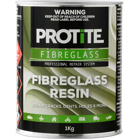 Protite Fibreglass Resin 1kg - Sandable, Paintable, UV & Shrink Resistant