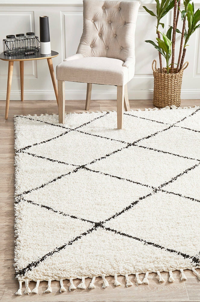 Rug Culture Saffron Large Rug 290x200cm - White Polypropylene, Jute Weft Backing - SAF22WHT290X200