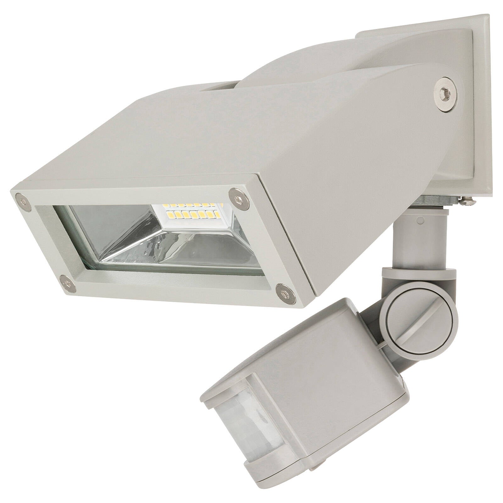 Brilliant Nighthawk 24W LED Sensor Flood Light Motion Sensing Outdoor Silver 20855/11