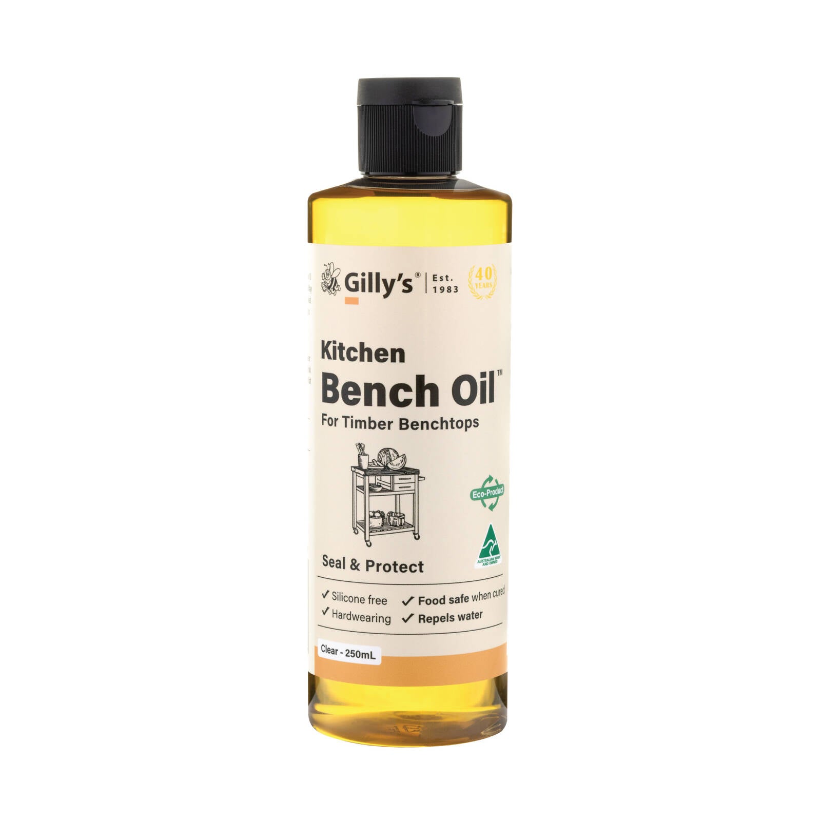 Gilly's 250ml Kitchen Bench Oil - Water Resistant Timber Finish