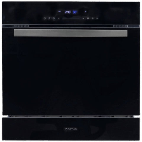 Artusi 60cm Built-in Dishwasher - 8 Place Settings, Black Glass, Touch Controls - ADW5608B