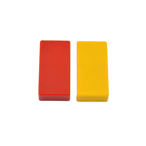 Everhang 52 x 12mm Yellow and Red Block Magnet 2 Pack Ferrite