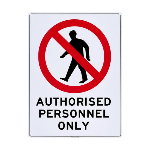 Sandleford Authorised Personnel Only Sign 450 x 600mm Polypropylene