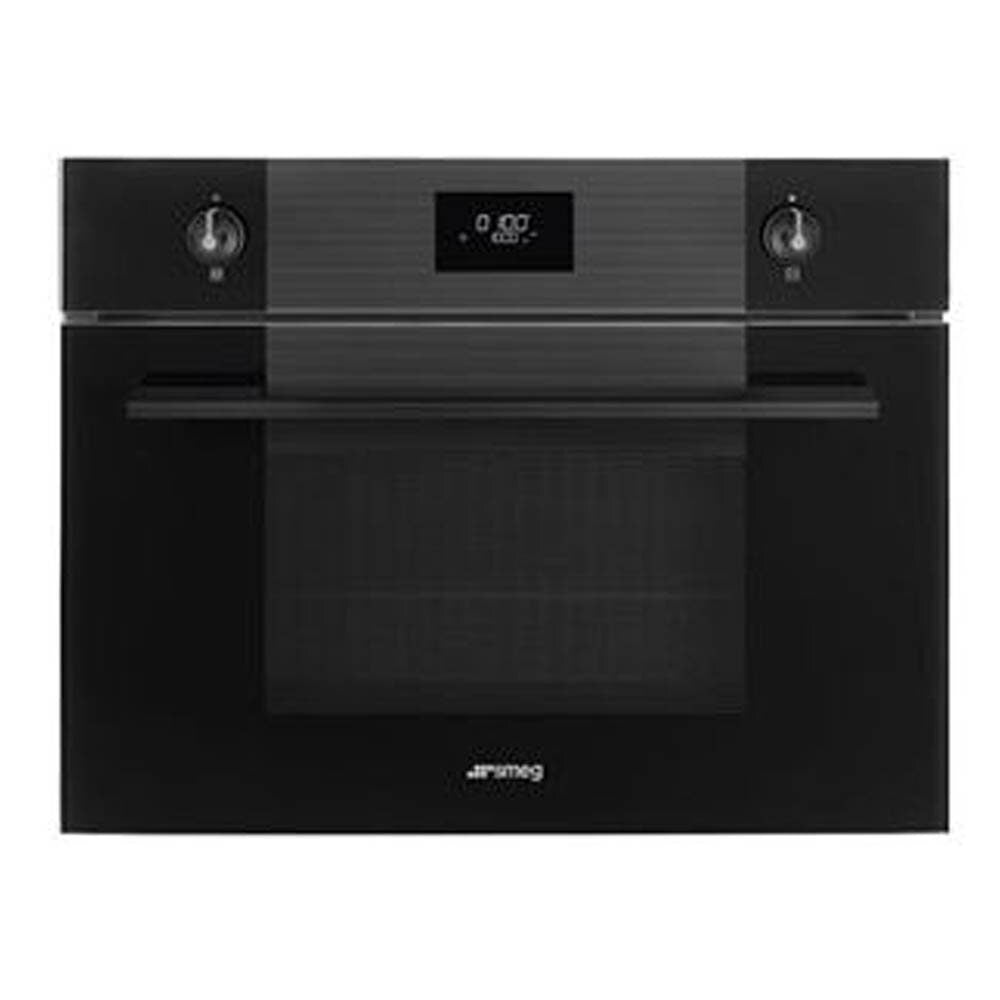 Smeg Linea Series Combi Microwave Oven - 50L, Black Glass, 1000W Microwave, Ever Clean Enamel - SFA4101SUN
