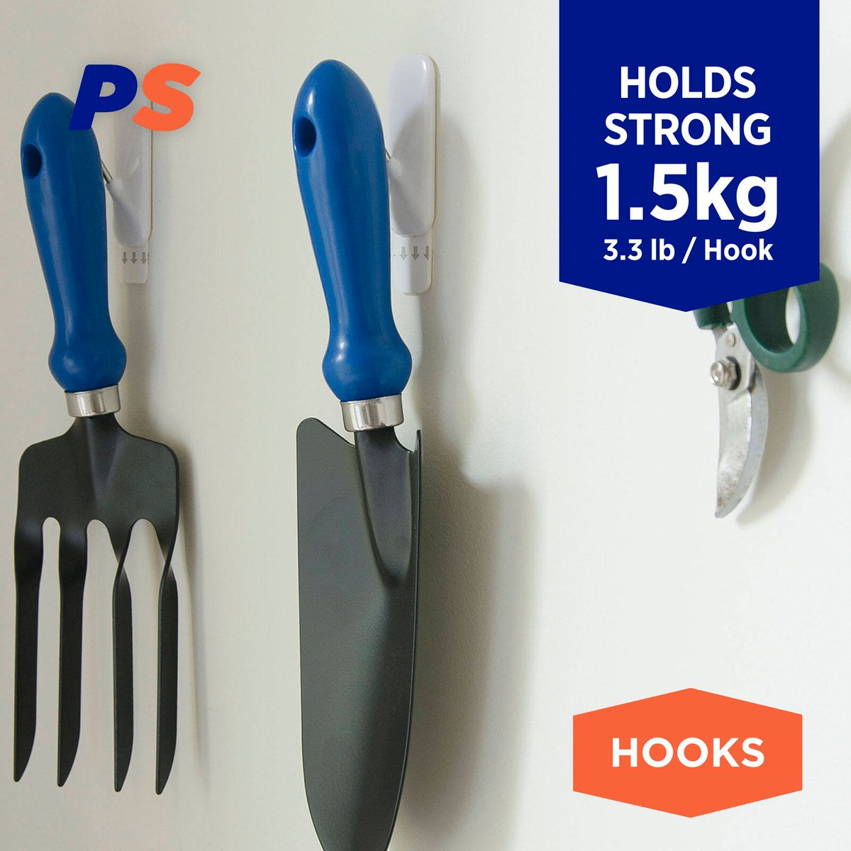 Permastik Large Cosmo Wire Hooks 4 Pack Plastic