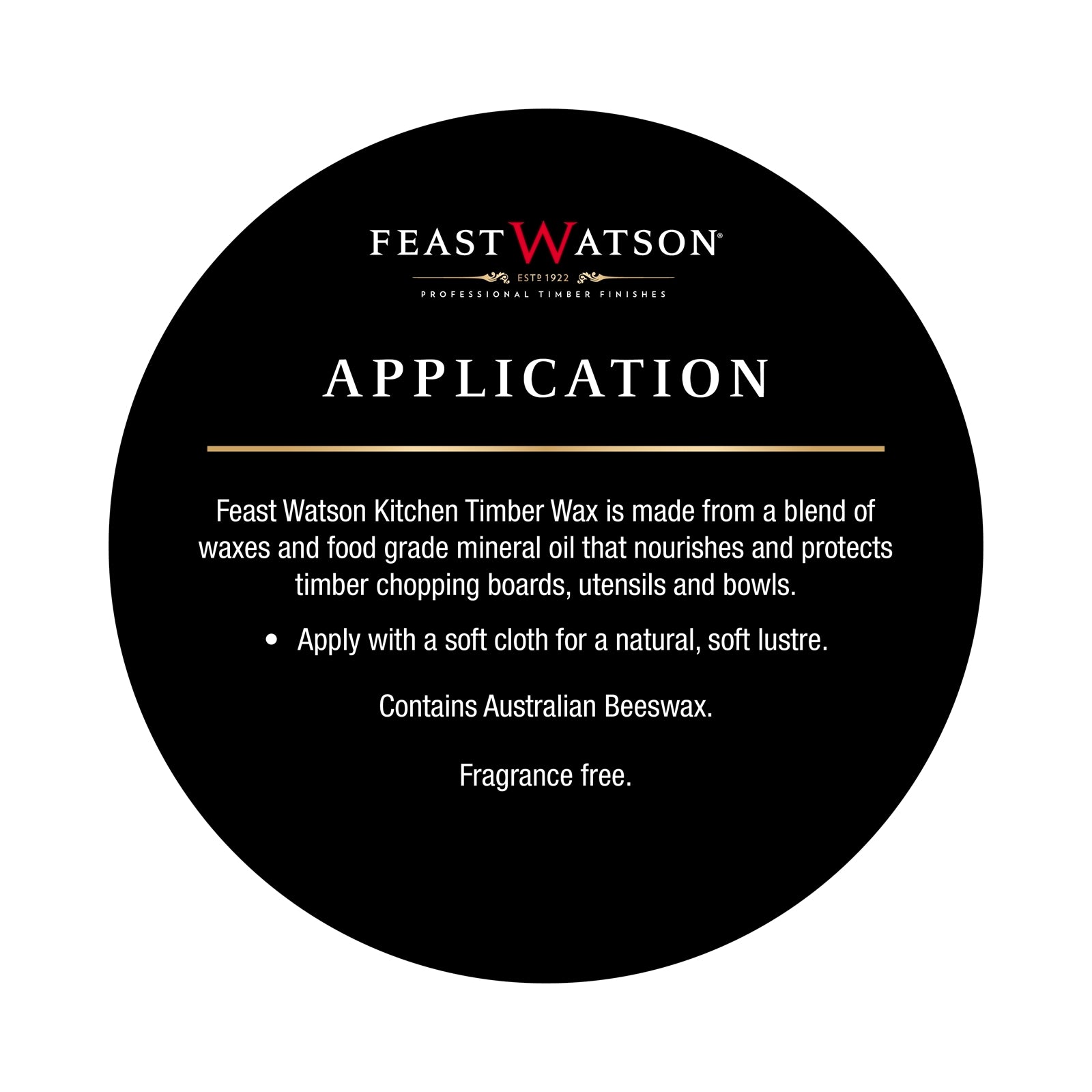 Feast Watson 125g Kitchen Timber Wax Clear Oil Based