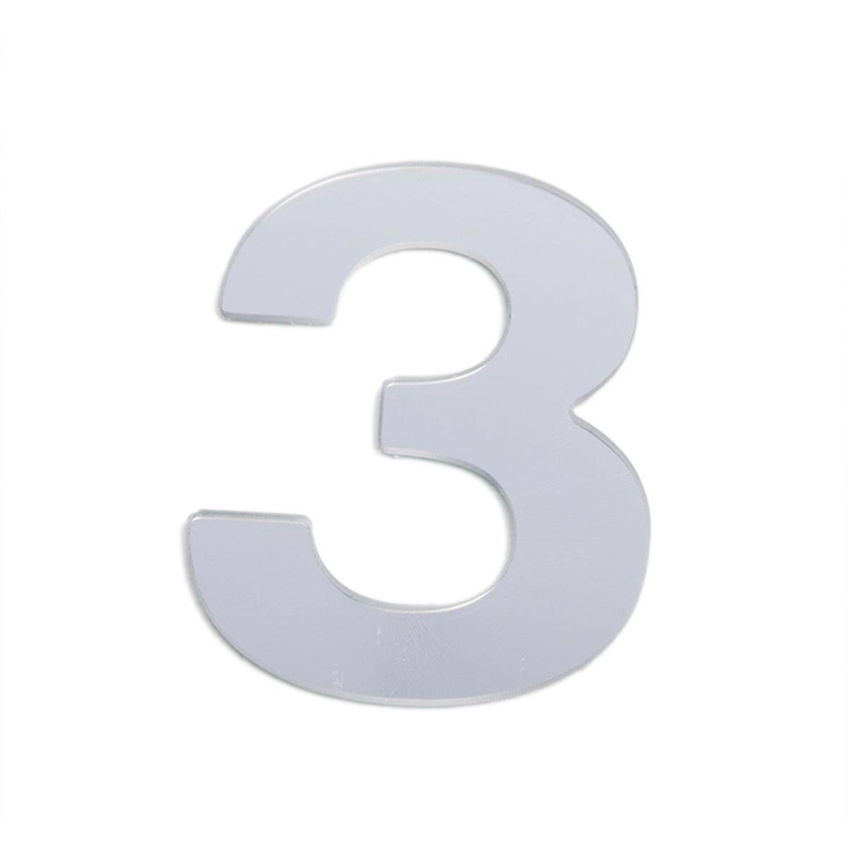 Sandleford 25mm Silver Self Adhesive House Number 3 - Durable Address Numeral - SuperSaverAU - view 1