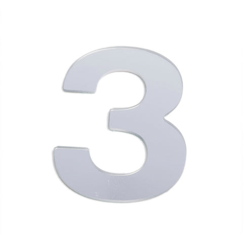 Sandleford 25mm Silver Self Adhesive House Number 3 Weather Resistant