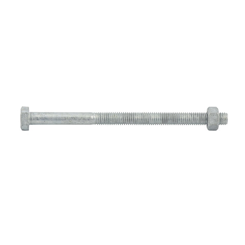 Zenith M8 x 120mm Hot Dip Galvanised Hex Head Bolt & Nut - 4.6 Grade Steel