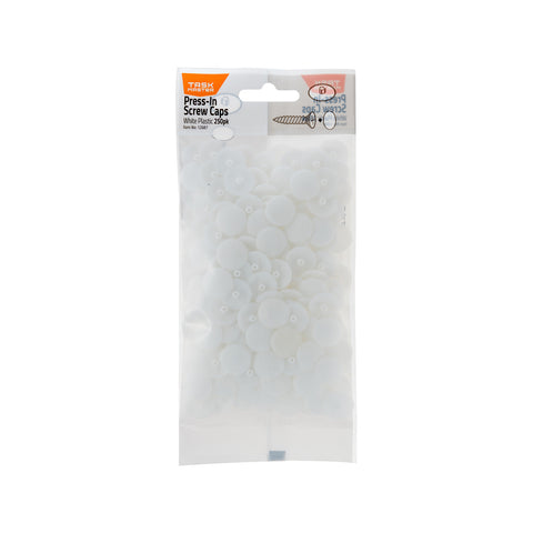 Taskmaster 10mm White Screw Caps Plastic 250 Pack