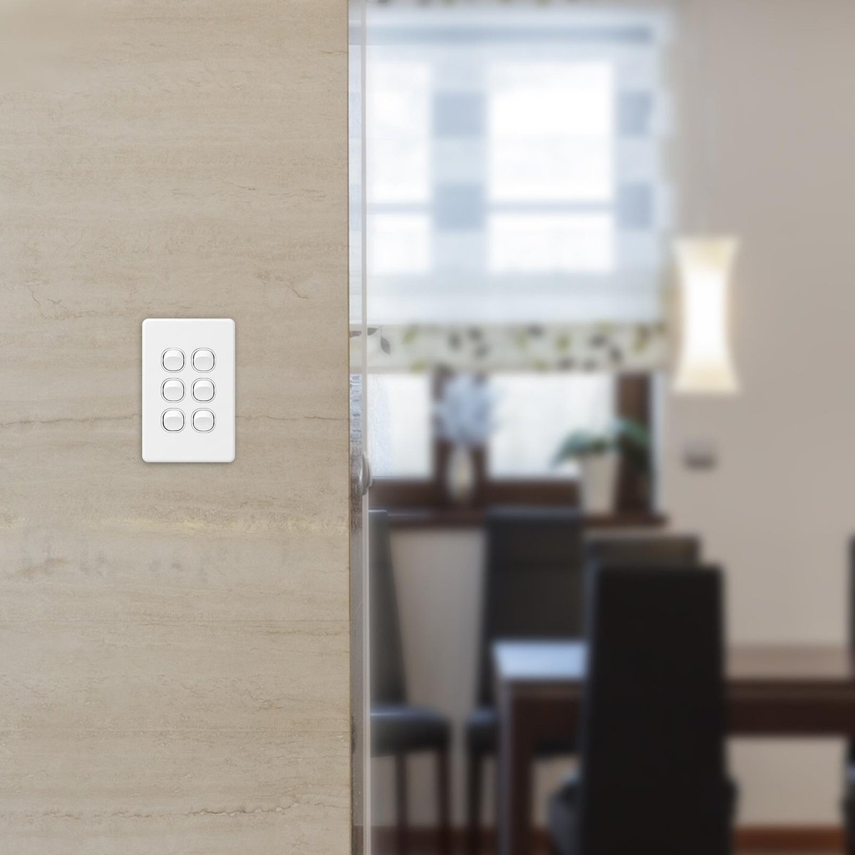 Deta Vertical X6 Six Switch - Polycarbonate - Classic Design - 16A - SuperSaverAU - view 3