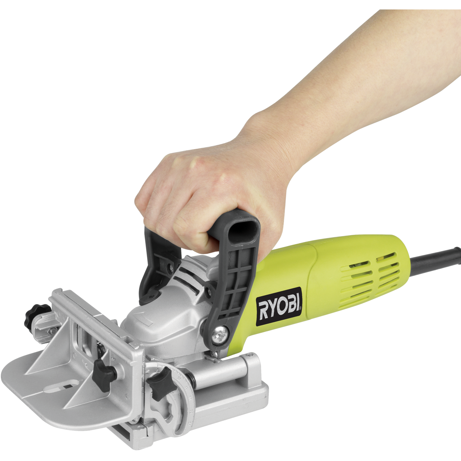 Ryobi 600W Corded Biscuit Joiner, Adjustable Fence, EBJ900RG