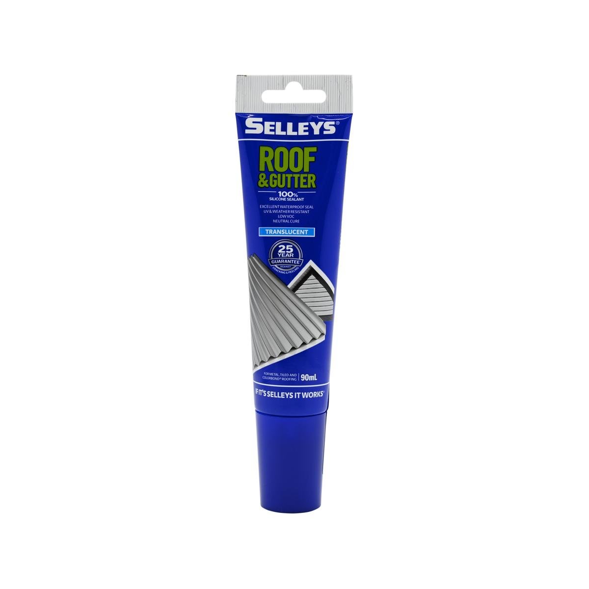 Selleys 90ml Translucent Roof & Gutter Silicone Sealant UV Resistant Outdoor
