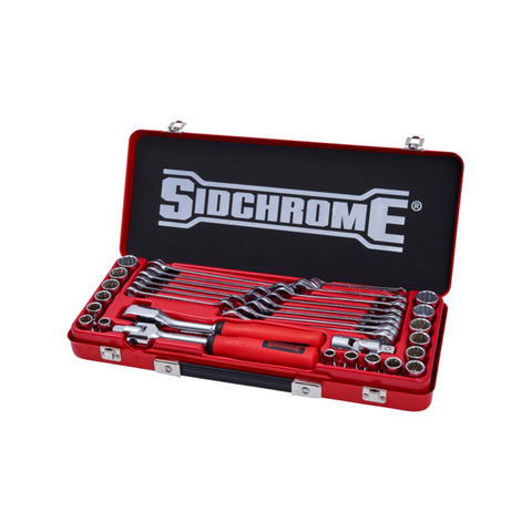 Sidchrome 35 Piece 1/2" Drive Metric & AF Socket and Spanner Set