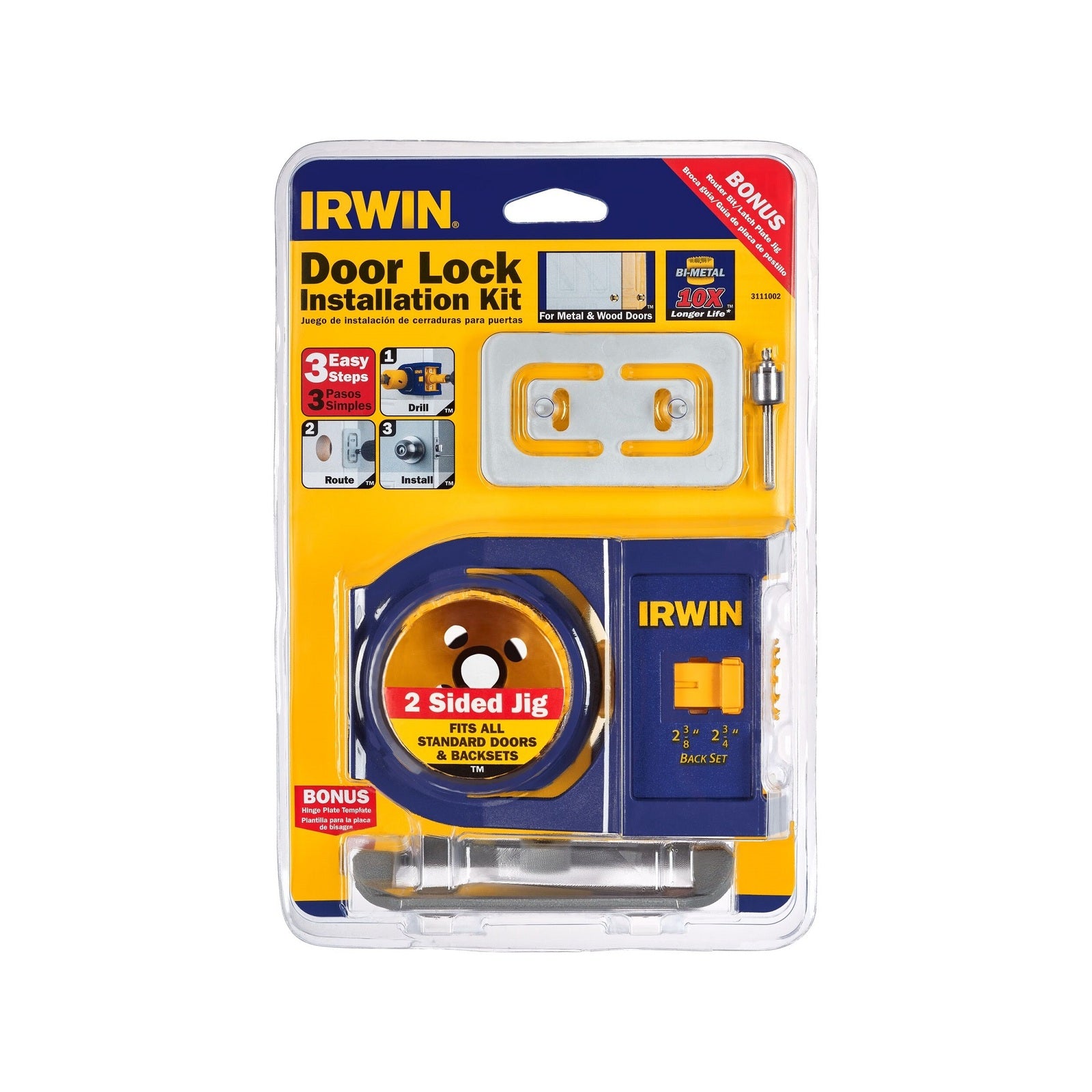 IRWIN Door Lock Installation Kit, Bi-Metal Hole Saw Set