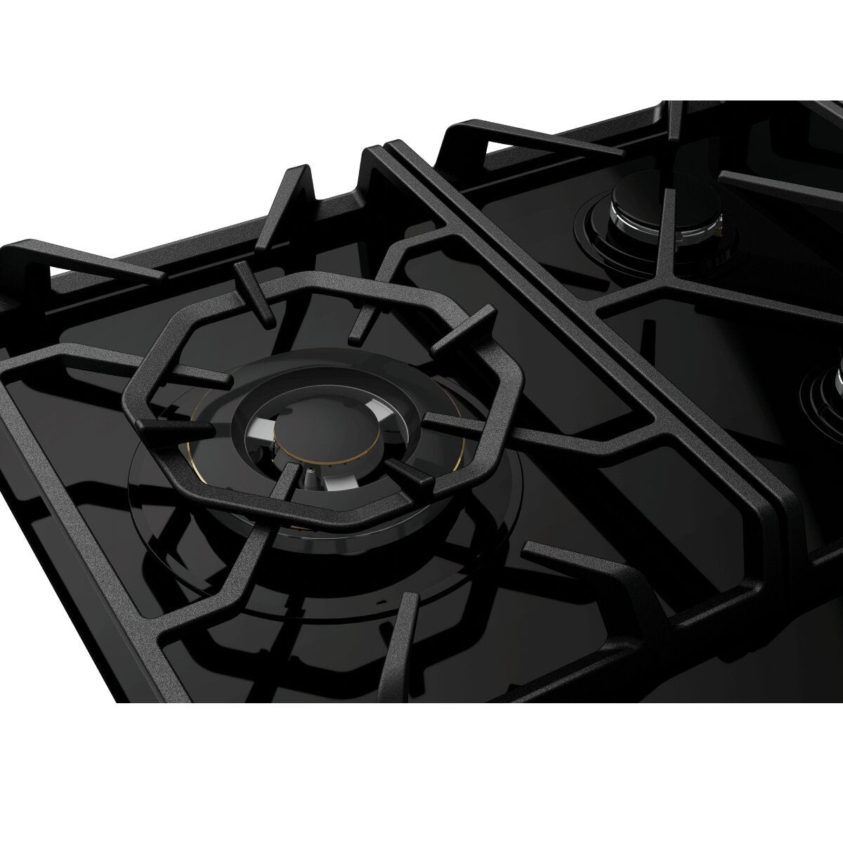 Westinghouse 90cm 5 Burner Gas Cooktop - Black Ceramic Glass, 19MJ/h Wok Burner, Dual Valve Control - WHG959BD