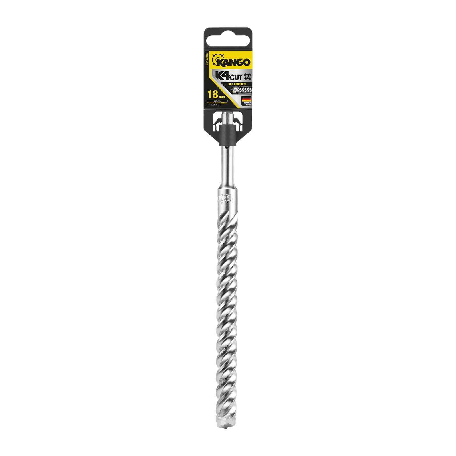 Kango 18mm x 250mm K4 SDS Plus Drill Bit for Concrete & Masonry, 200mm Drilling Depth