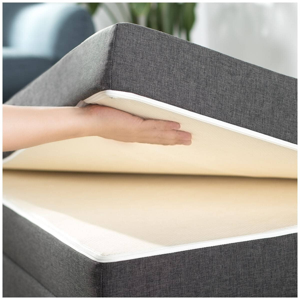 Zinus Double Trifold Folding Mattress - Dark Grey Dual Foam Layers - AU-TRIB-4D
