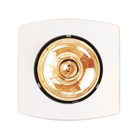 HPM Single 275W White Bathroom Heater - Heat Lamp, Hardwired BH1WE
