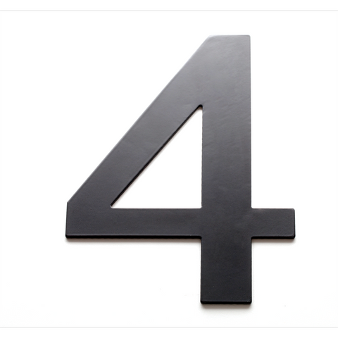 Sandleford 200mm Black Powder Coated Steel Lorenzo House Number 4