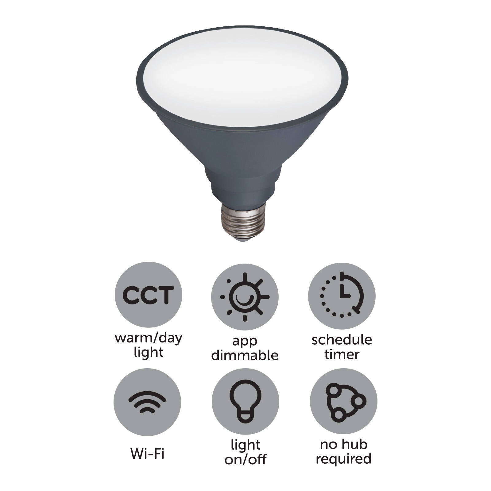 Arlec PAR38 E27 LED 1350lm 15W CCT Grid Connect Smart Globe (GLD304HA)