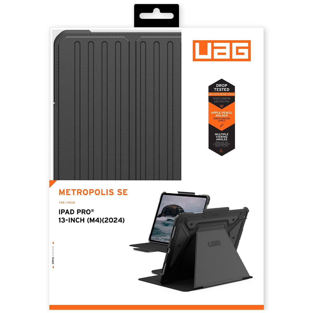UAG Metropolis SE Apple iPad Pro M4 7th Gen Folio Rugged Case Black 124476114040 - SuperSaverAU - view 8
