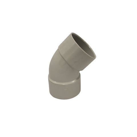 Holman 80mm 45 Degree Female & Female PVC Plain Bend, Grey