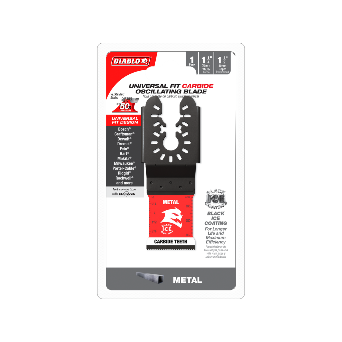 Diablo 32mm Universal Carbide Multi-Tool Blade - Metal