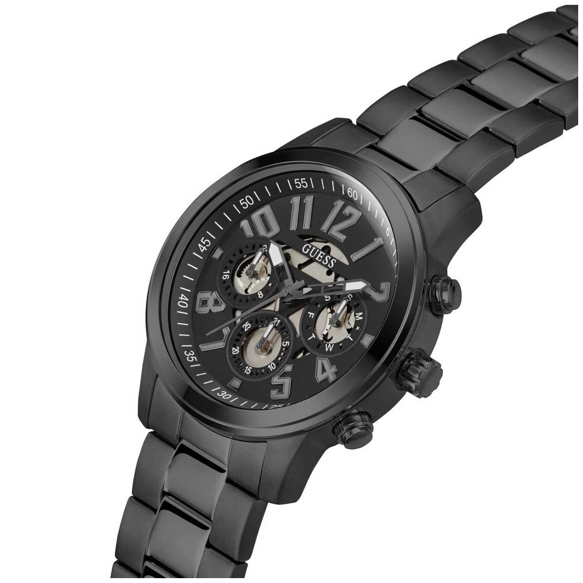 GUESS Men's Watch GW0627G3 Black Dial Multifunction Chronograph 44mm Black IP Stainless Steel Bracelet - SuperSaverAU - view 3