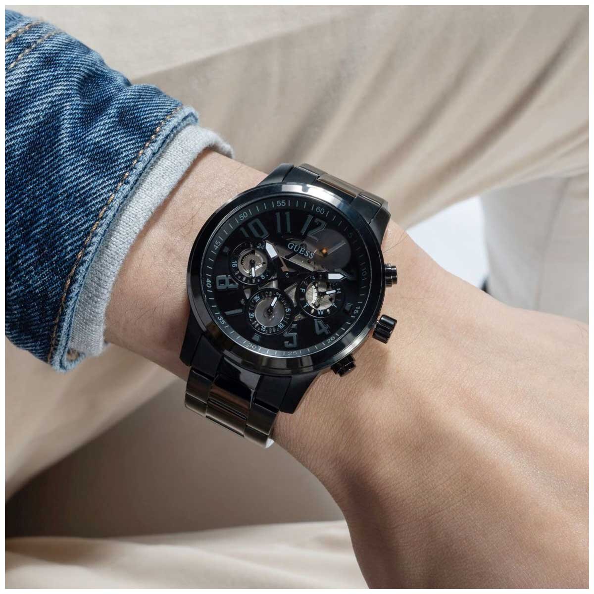 GUESS Men's Watch GW0627G3 Black Dial Multifunction Chronograph 44mm Black IP Stainless Steel Bracelet - SuperSaverAU - view 7